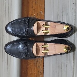 Fratelli Rossetti Mens Black Leather Loafers 8D.